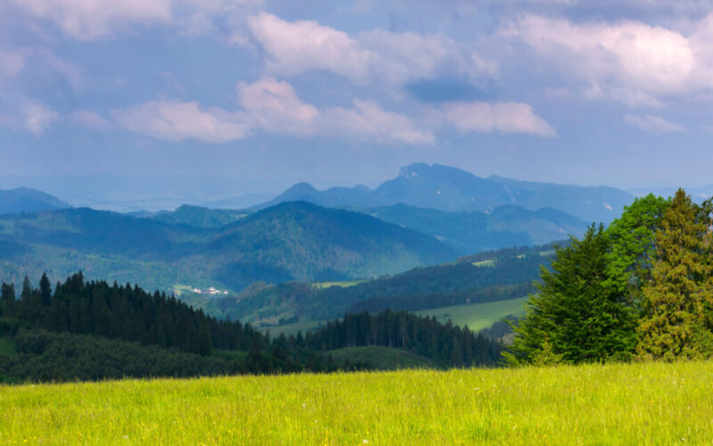 Pieniny widok na Trzy Korony z okolicy Jaworek